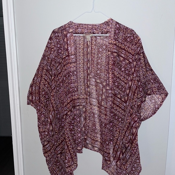 Arizona Jean Co Multicolor Shrug Cover-up XS- S Open Front Cardigan 2-Pockets - Picture 3 of 8